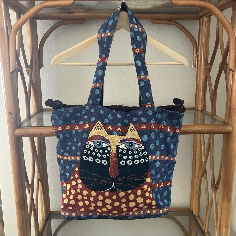 Laurel Burch Cat Drawstring Tote Bag - image 1